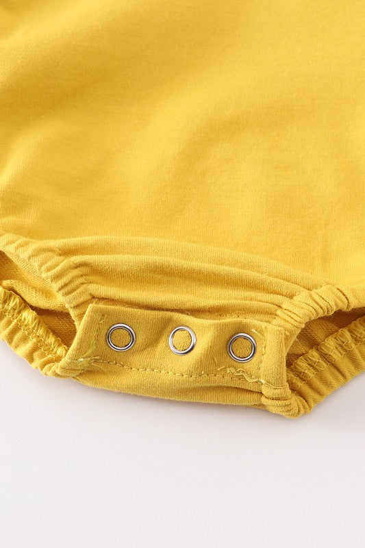 Mustard sweatshirt baby romper