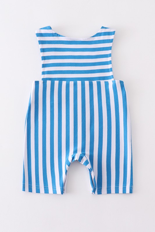 Blue stripe sailing boat applique boy jonjon