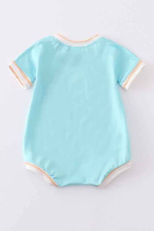 Blue rainbow baby boy romper