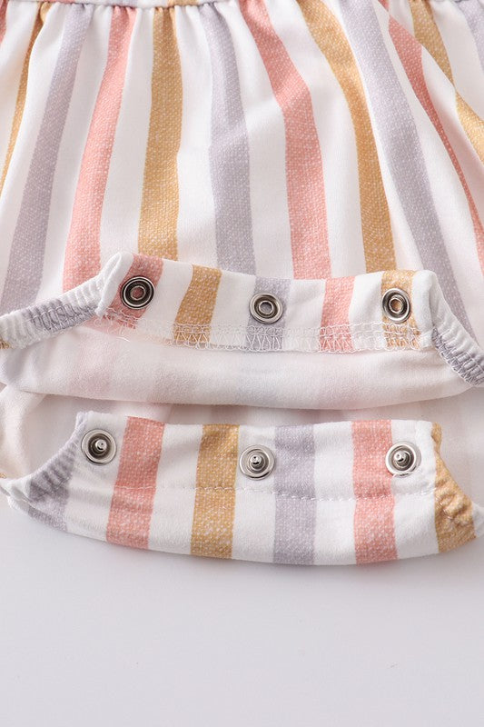 Stripe ruffle baby girl romper